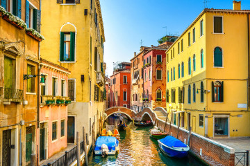 Venice canal gondola, Venetian Riviera, Holiday to Italy
